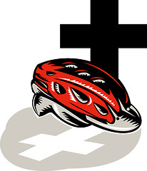 Image showing cycling crash helmet with cross