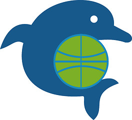 Image showing dolphin jumping with globe 