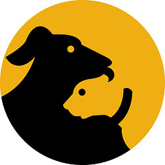 Image showing dog and cat silhouette