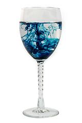 Image showing Blue diffusion in a glass