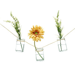 Image showing Flowers in vases