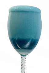 Image showing Blue foam in a glass