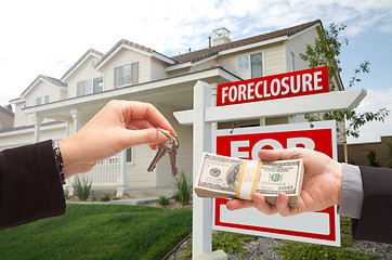 Image showing Handing Over Cash For House Keys