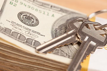 Image showing House Keys on Stack of Money