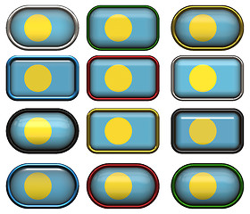 Image showing twelve buttons of the Flag of Palau