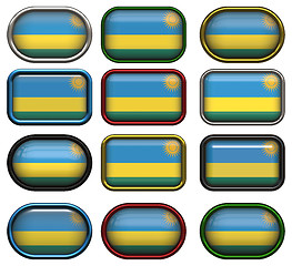 Image showing twelve buttons of the Flag of Rwanda