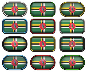 Image showing twelve buttons of the Flag of Dominica