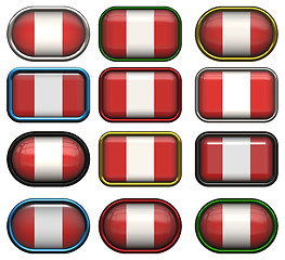 Image showing twelve buttons of the Flag of Peru,