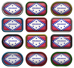 Image showing twelve buttons of the Flag of Arkansas