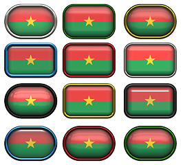 Image showing twelve buttons of the Flag of Burkina Faso