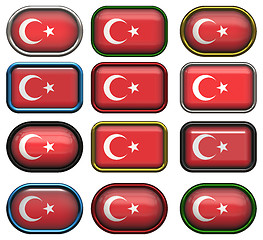 Image showing twelve buttons of the Flag of Turkey