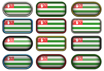 Image showing twelve buttons of the Flag of Abkhazia