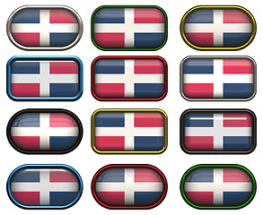 Image showing twelve buttons of the Flag of dominican republic