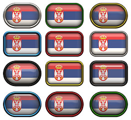 Image showing twelve buttons of the Flag of Serbia