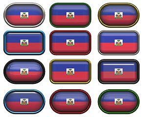Image showing twelve buttons of the Flag of Haiti