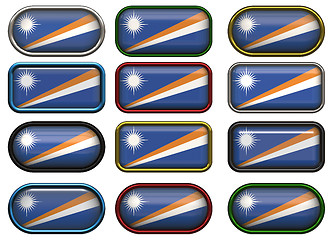 Image showing twelve buttons of the Flag of Marshall Islands