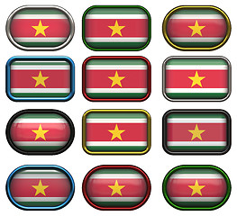 Image showing twelve buttons of the Flag of Suriname