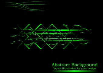 Image showing Creative black-green abstract background