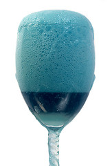 Image showing Blue foam in a glass