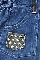 Image showing Jeans pocket decorated with a stars