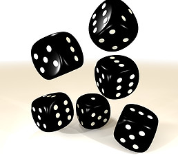 Image showing black six dice