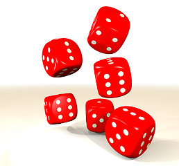 Image showing red six dice