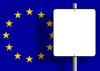 Image showing European flag sign post