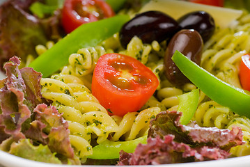 Image showing italian fusilli pasta salad