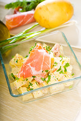 Image showing parma ham and potato salad