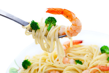 Image showing Shrimp Linguini