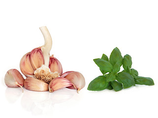 Image showing Garlic and Basil Herb