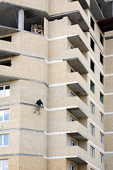 Image showing Builder on a wall