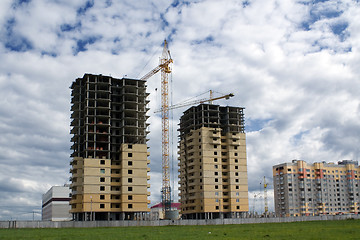 Image showing Construction of two buildings