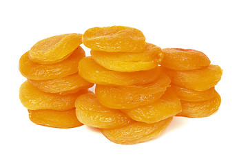 Image showing Three columns of dried apricot