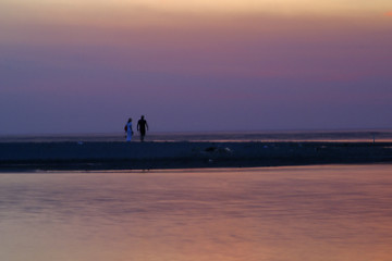 Image showing romantic sunset walk