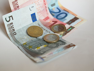 Image showing Euro note and coin