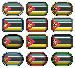 Image showing twelve buttons of the Flag of Mozambique