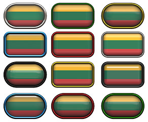 Image showing twelve buttons of the Flag of LIthuania