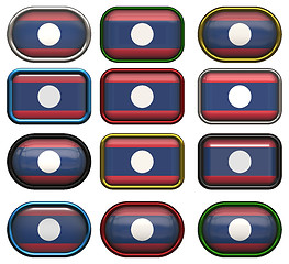 Image showing twelve buttons of the Flag of Laos