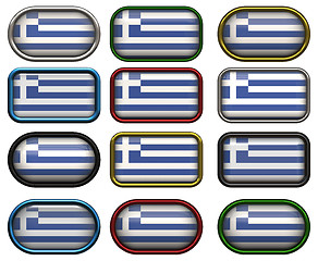 Image showing twelve buttons of the Flag of Greece