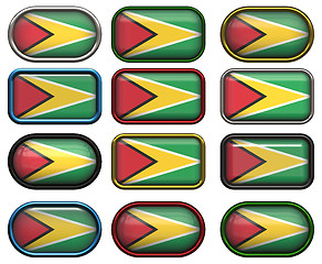 Image showing twelve buttons of the Flag of Guyana