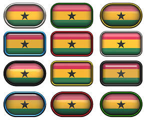 Image showing twelve buttons of the Flag of Ghana