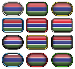 Image showing twelve buttons of the Flag of Gambia