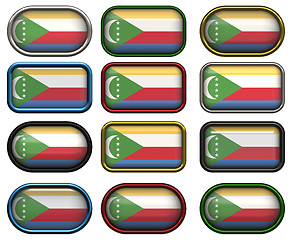 Image showing twelve buttons of the Flag of the Comoros