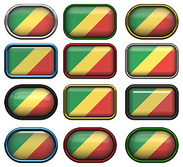 Image showing twelve buttons of the Flag of the Republic of the Congo