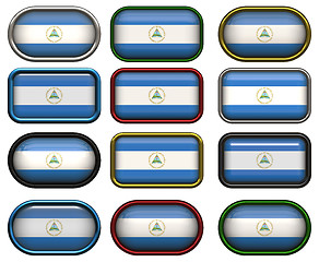 Image showing twelve buttons of the Flag of Nicaragua