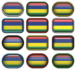 Image showing twelve buttons of the Flag of Mauritius