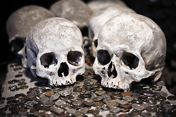 Image showing Skulls and coins