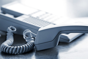 Image showing Desk telephone off hook