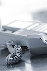 Image showing Desk telephone off hook